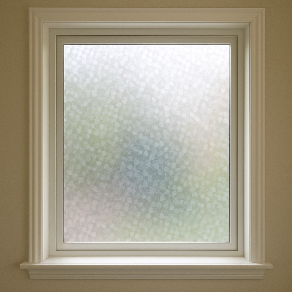 Privacy window film on a home window