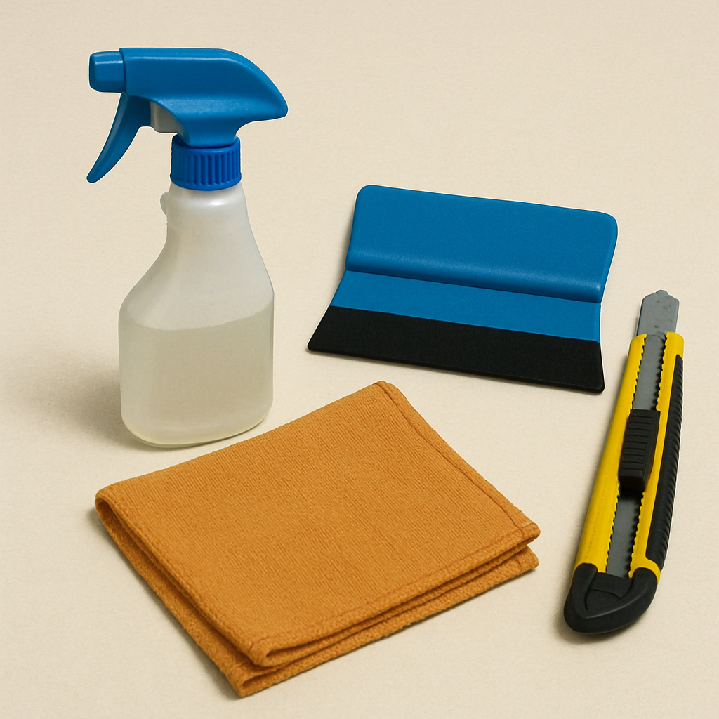 Cleaning supplies for window tinting