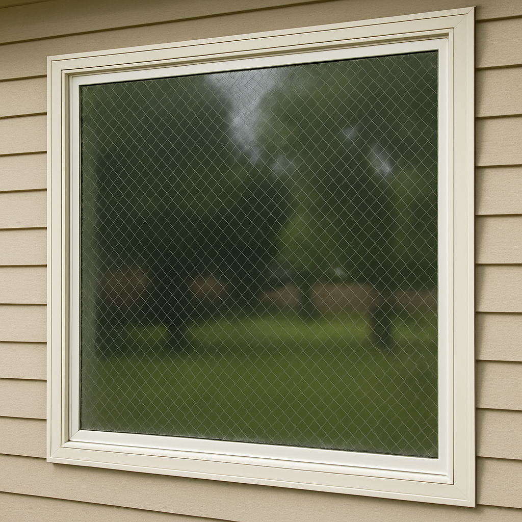 Residential window with safety film installed