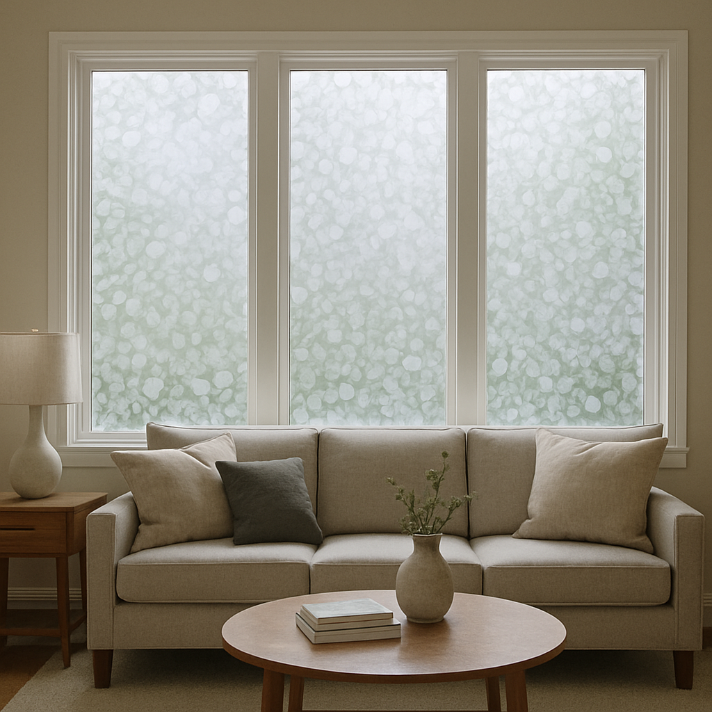 View of a living room with privacy window film