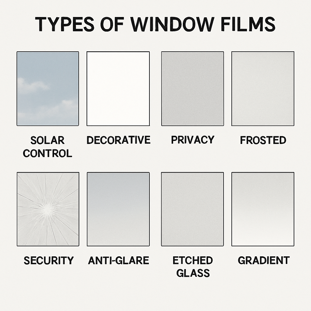 Various types of window films